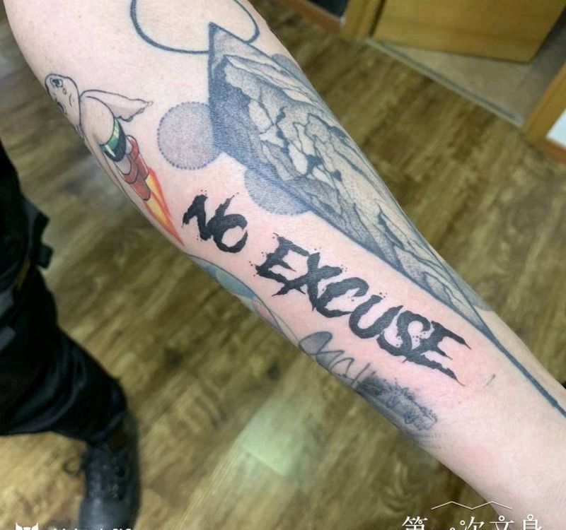 英文字纹身图片_手臂花体字纹身图案