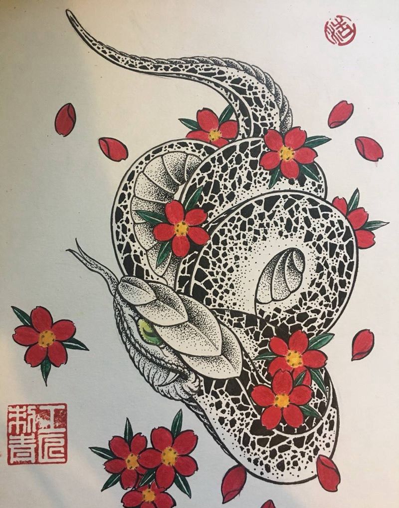 蛇纹身图片_