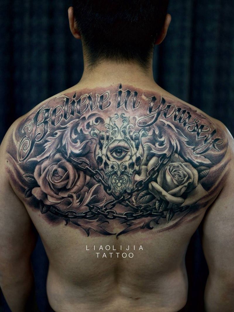 ww纹身图片_成品背部欧美写实原创纹身图案