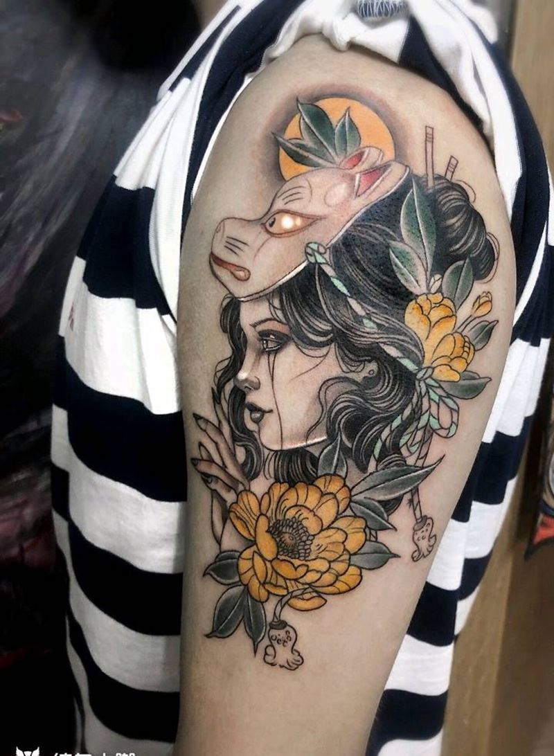 school纹身图片_手臂New School纹身图案