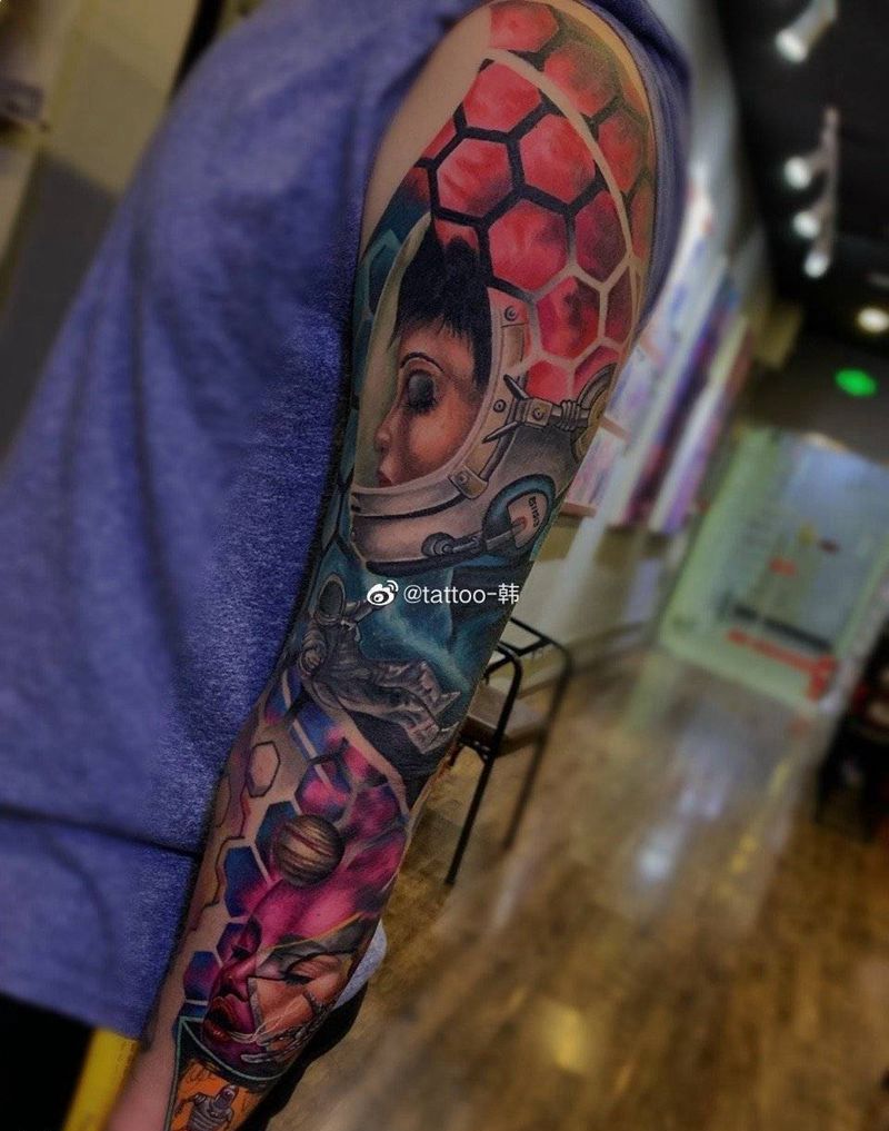 欧美花臂纹身图片_