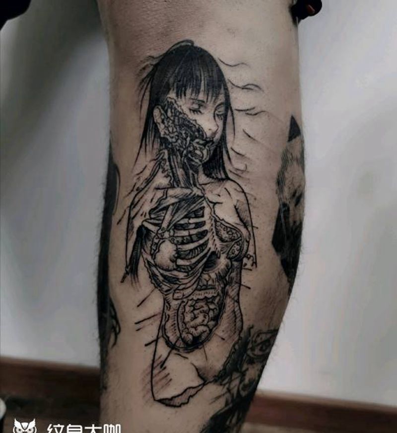 透视纹身图片_脚部纹身图案