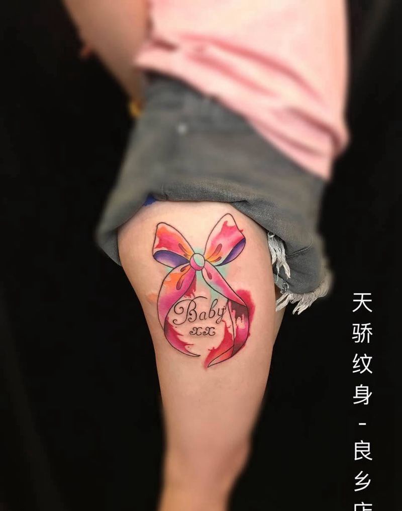 蝴蝶结纹身图片_