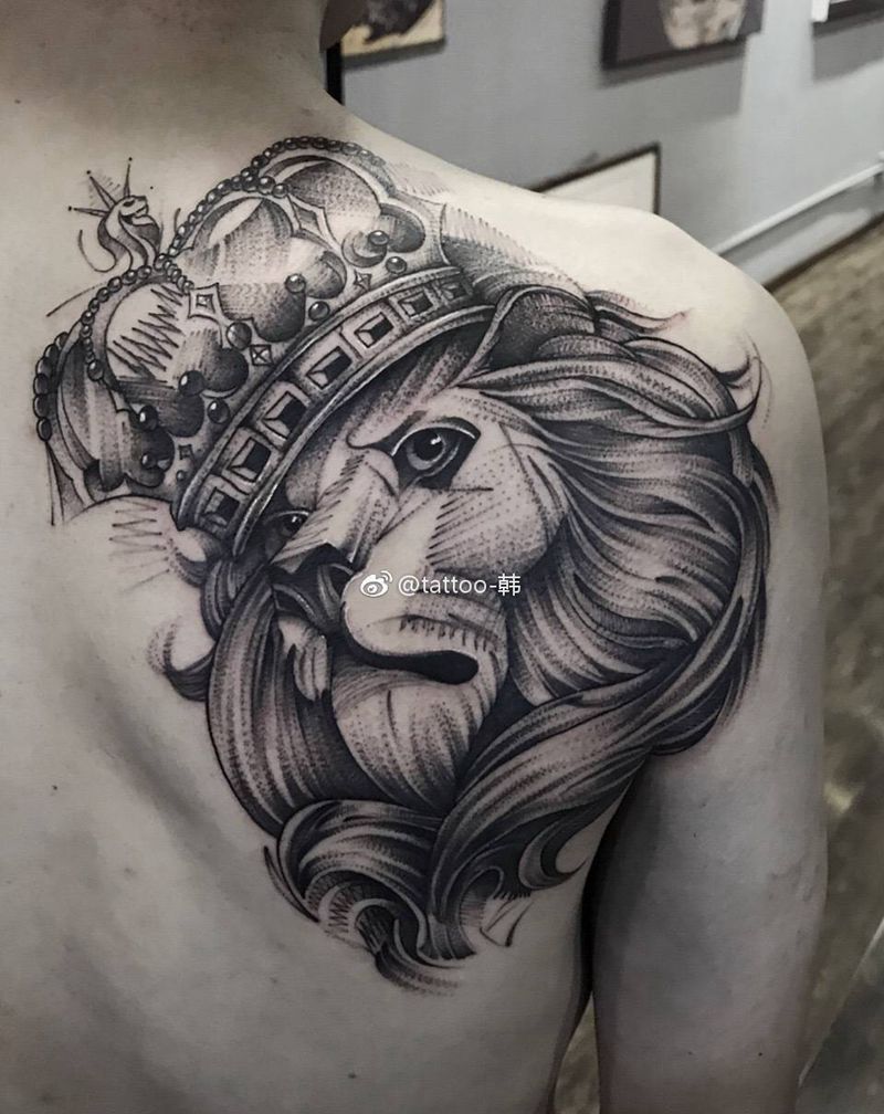 狮子纹身图片_