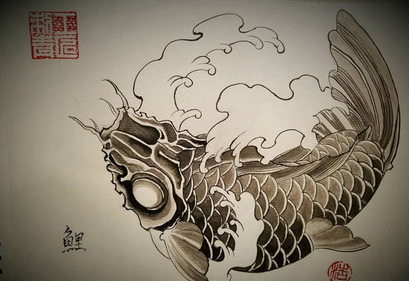 鲤纹身图片_