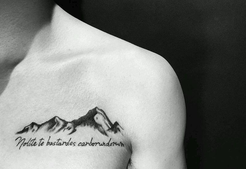 山纹身图片_胸部欧美静物成品纹身图案