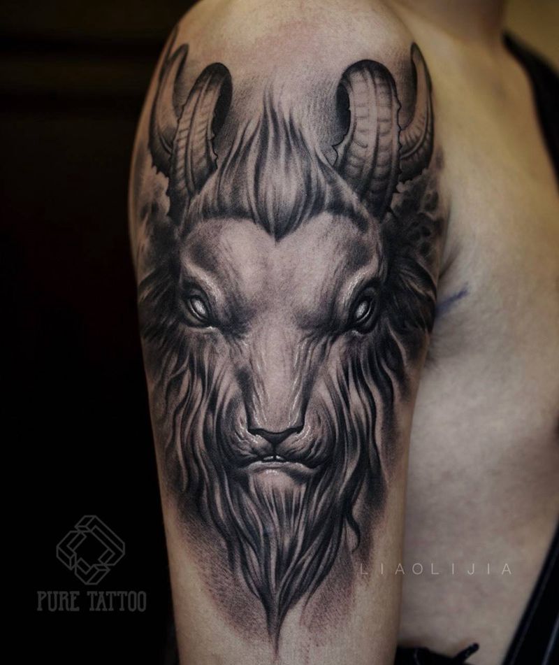 撒旦的创作。纹身图片_成品手稿原创鬼神写实欧美手臂纹身图案