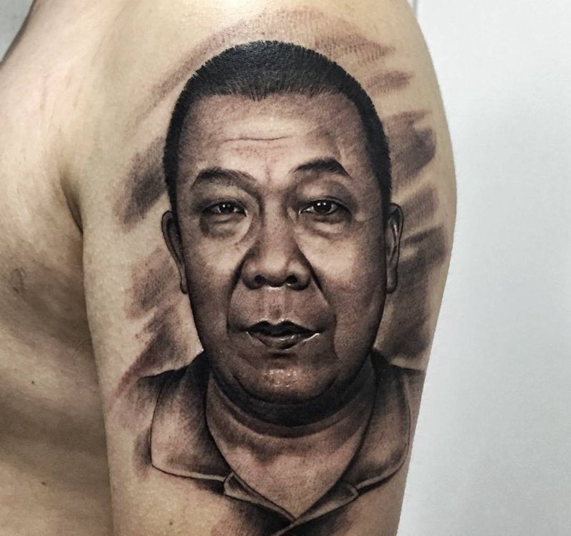 肖像纹身图片_成品手臂欧美写实肖像人物原创纹身图案