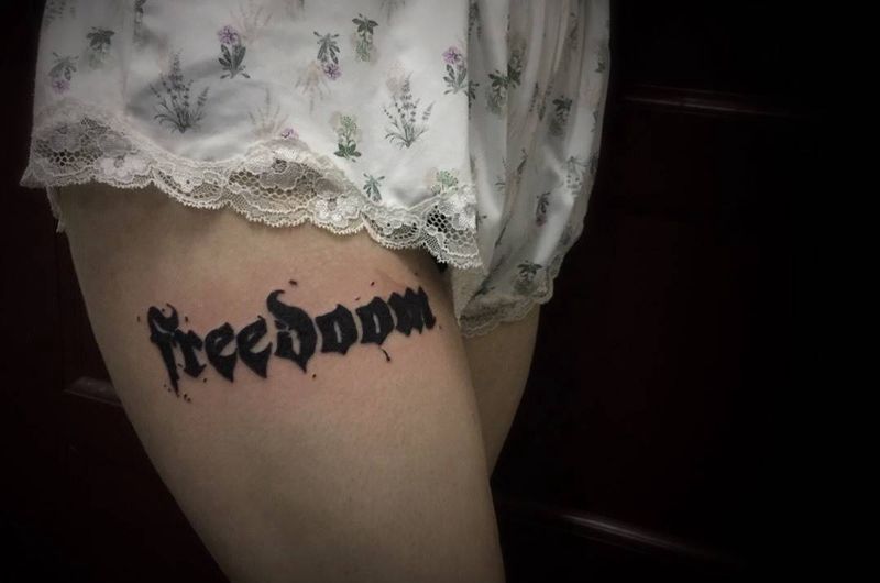 自由纹身图片_
