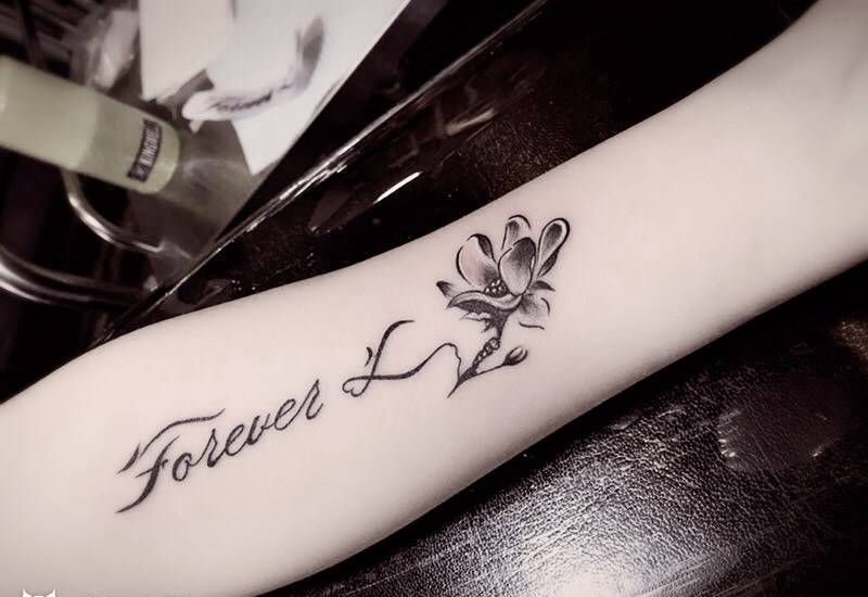 京都墨客刺青-娟姐纹身图片_成品字母原创字符手臂清新纹身图案