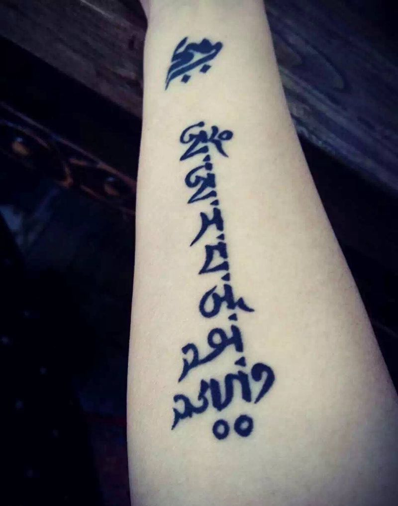 梵文纹身纹身图片_成品手臂纹身图案