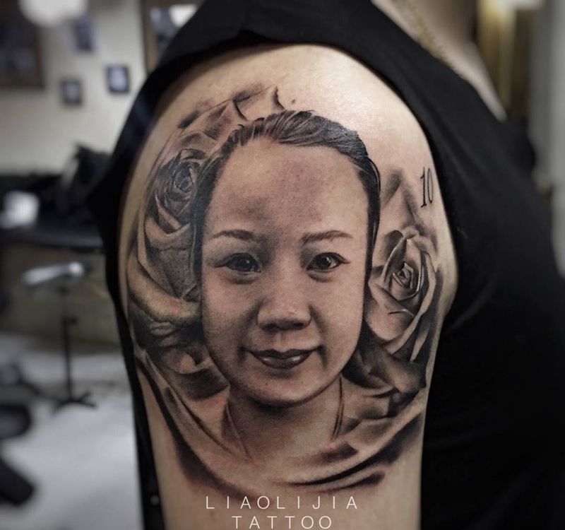 肖像纹身图片_成品手臂写实肖像欧美原创人物纹身图案