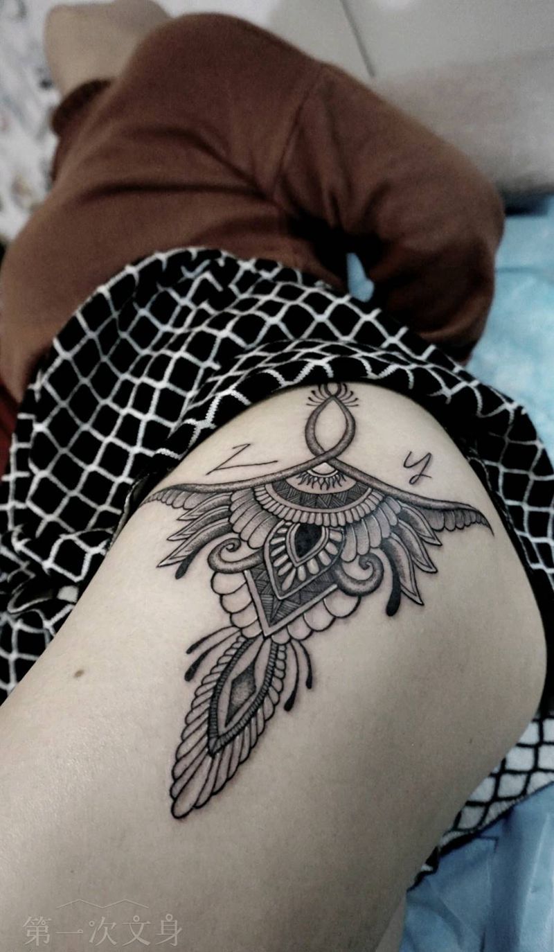 mandala纹身图片_肩部腹部腰部背部臀部手臂腿部欧美图腾成品纹身图案