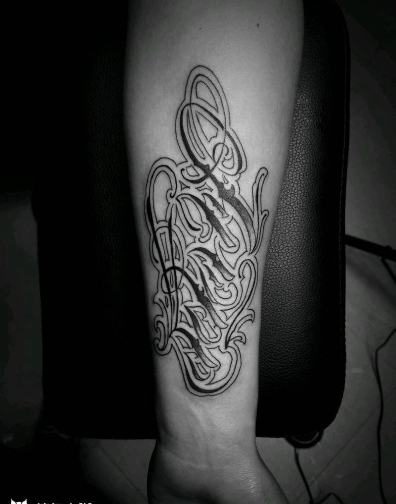 奇卡诺纹身图片_手臂欧美清新字符纹身图案