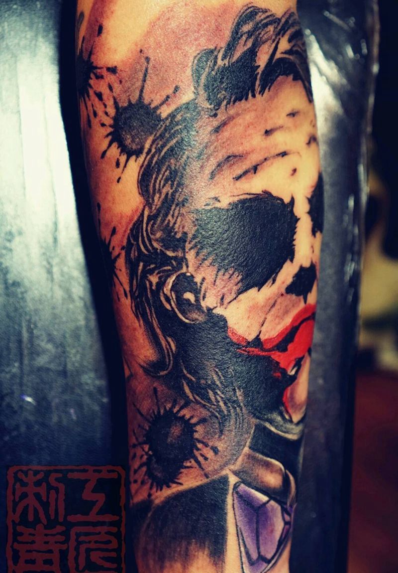 蝙蝠侠小丑纹身图片_