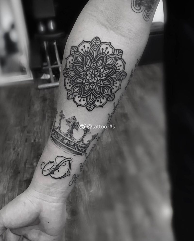 拼接花臂纹身图片_