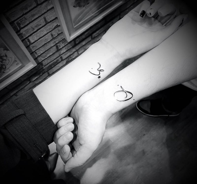 情侣纹身纹身图片_手臂花体字纹身图案