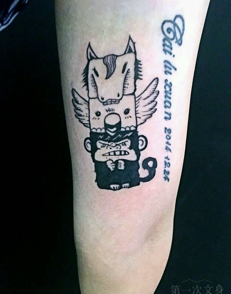 一家人纹身图片_腰部背部手臂腿部欧美图腾成品纹身图案