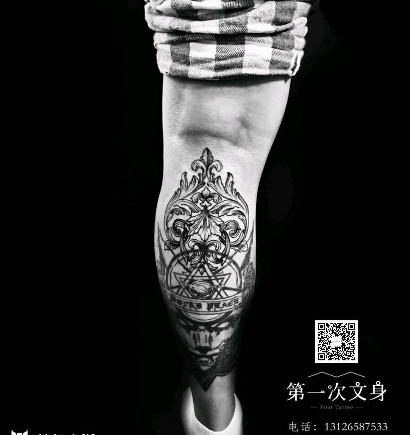 添加纹身图片_腿部图腾纹身图案