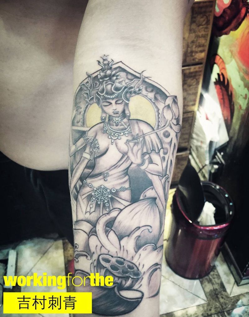 传统渡母纹身图片_手臂腿部传统人物宗教鬼神纹身图案