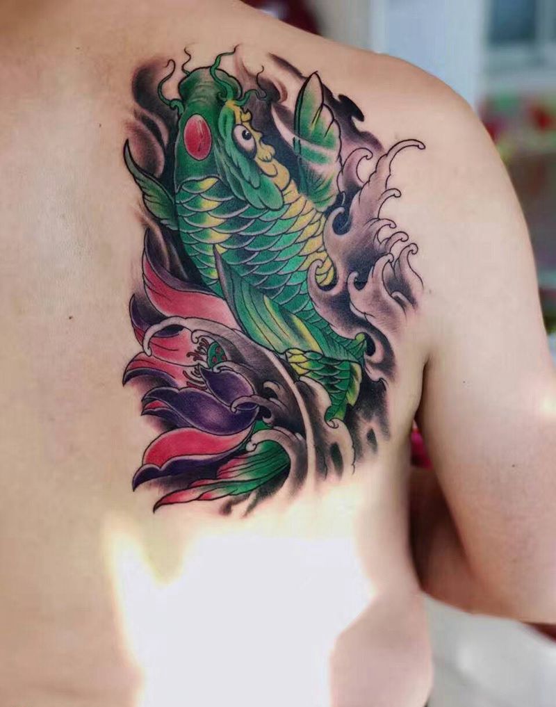 招财锦鲤纹身图片_