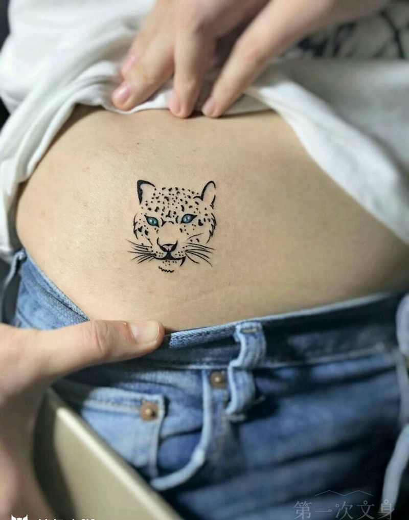 小豹子纹身图片_肩部腰部背部手臂腿部手部欧美动物成品纹身图案