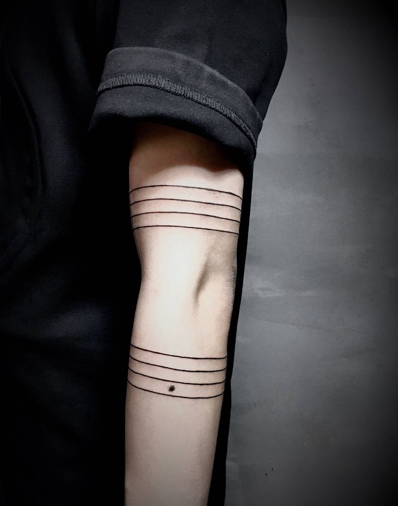 京都墨客刺青直线照片纹身图片_