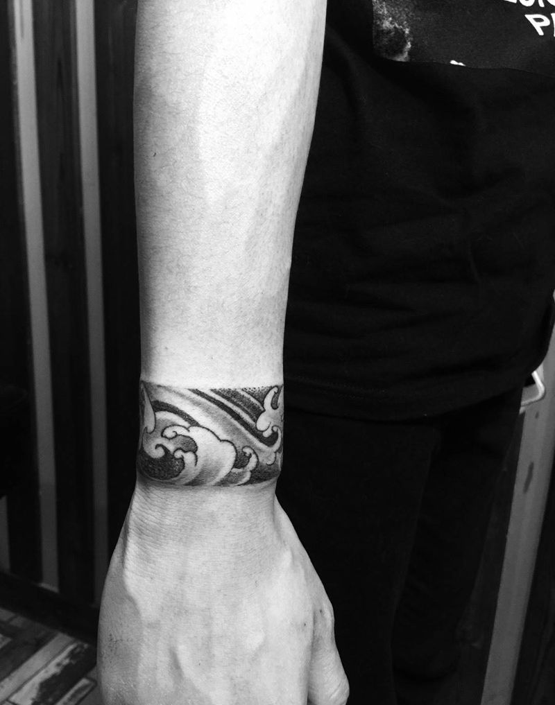 京都墨客刺青纹身图片_手部原创成品国画纹身图案