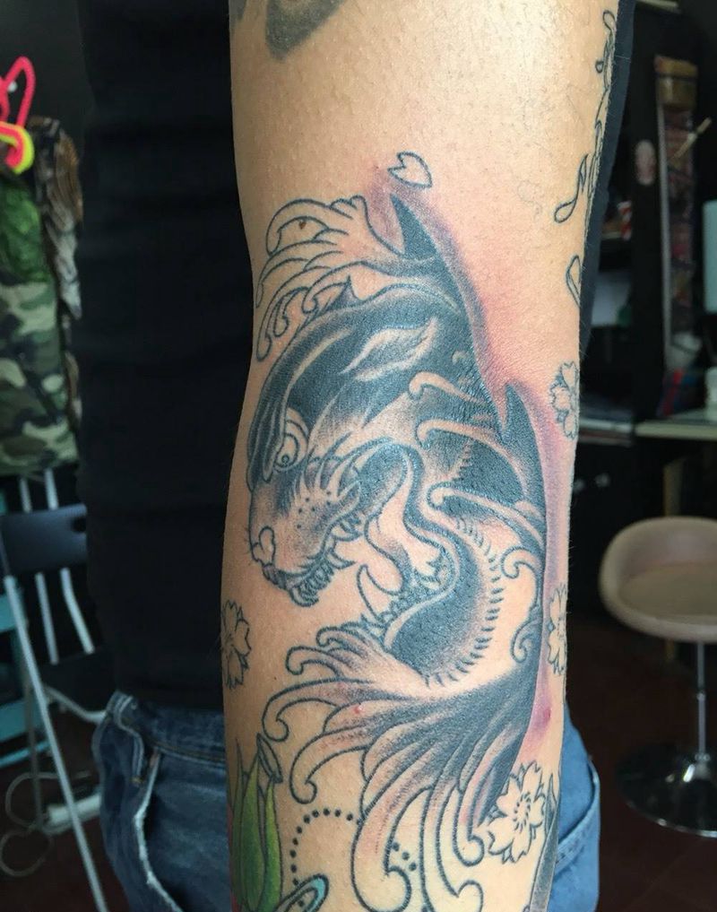 未完成纹身图片_手稿腹部手臂插画植物欧美图腾静物人物动物纹身图案