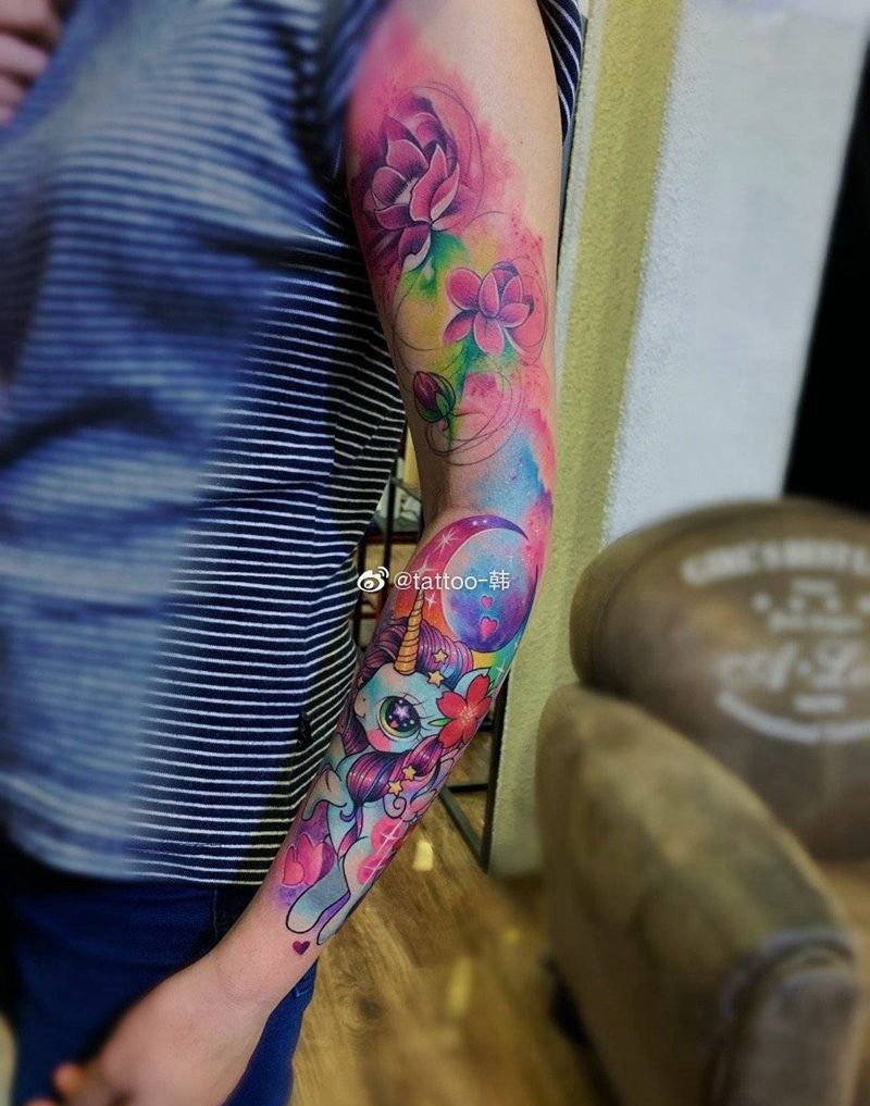 独角兽纹身图片_