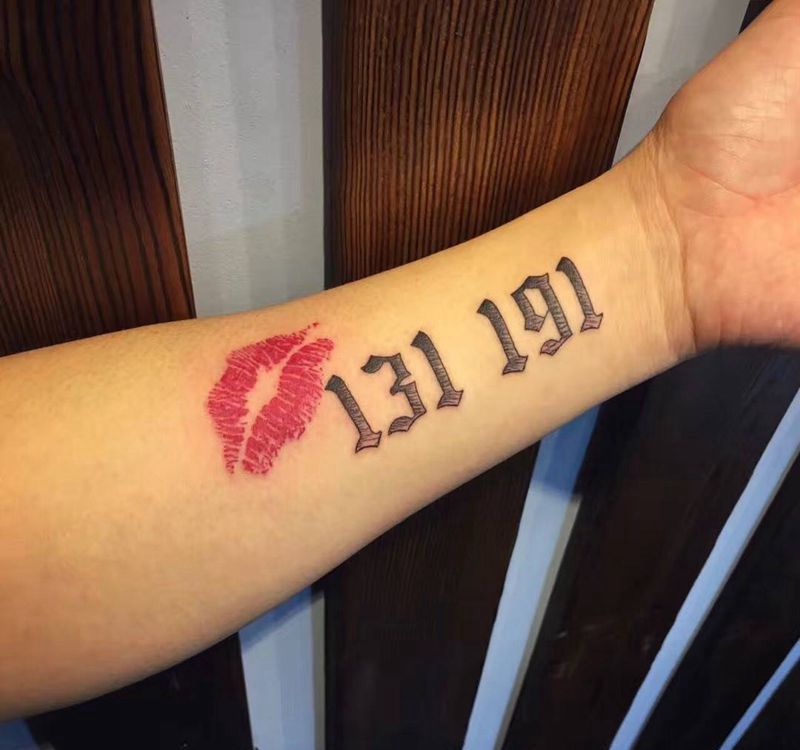 京都墨客刺青-小七作品纹身图片_成品手稿清新手臂原创情侣字母纹身图案