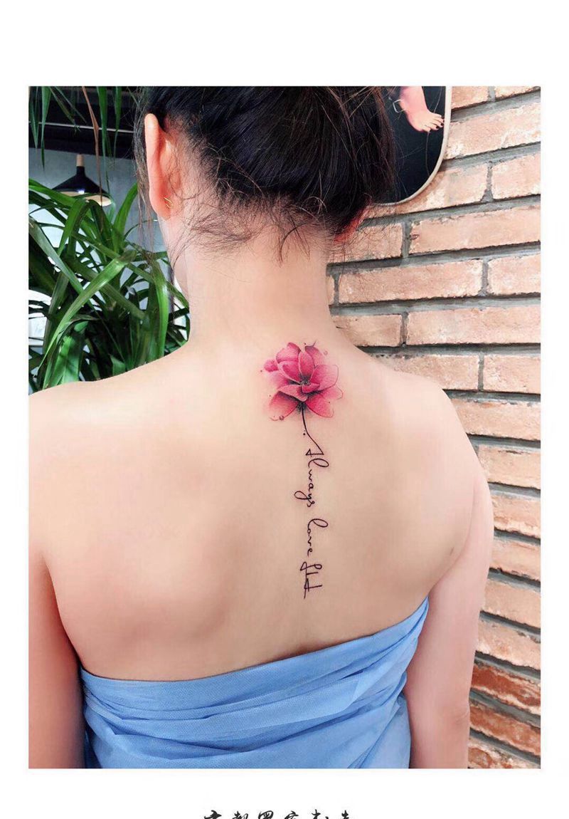 京都墨客刺青纹身图片_背部水彩水墨纹身图案