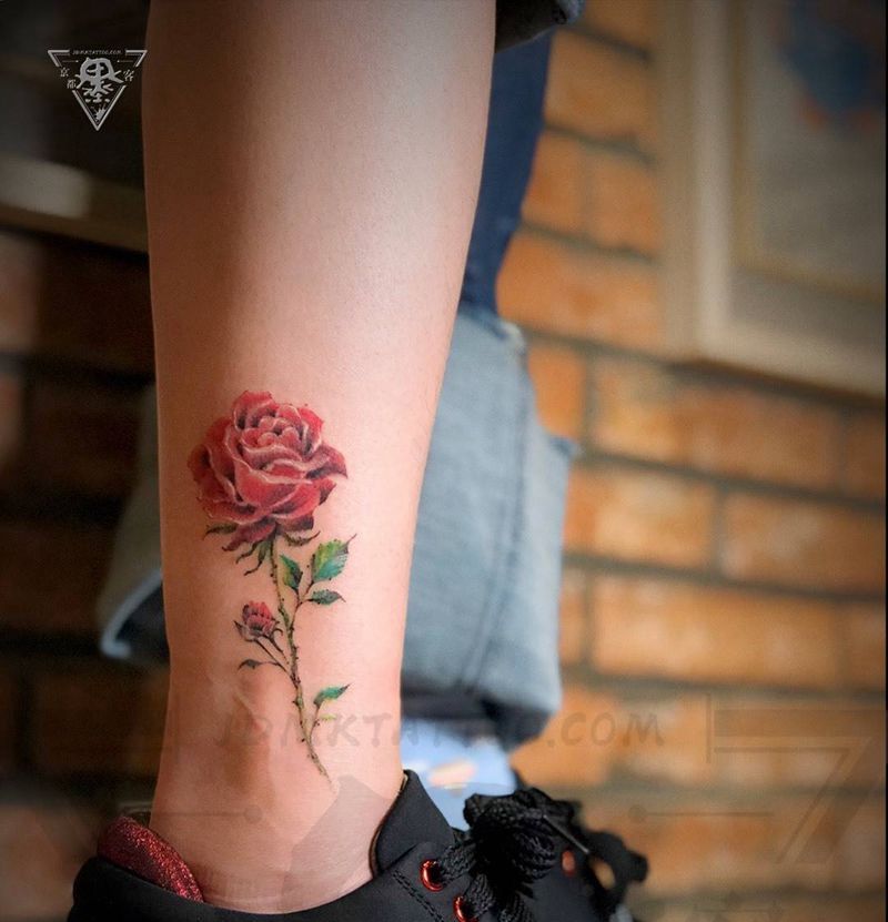 京都墨客刺青纹身图片_腿部新传统纹身图案