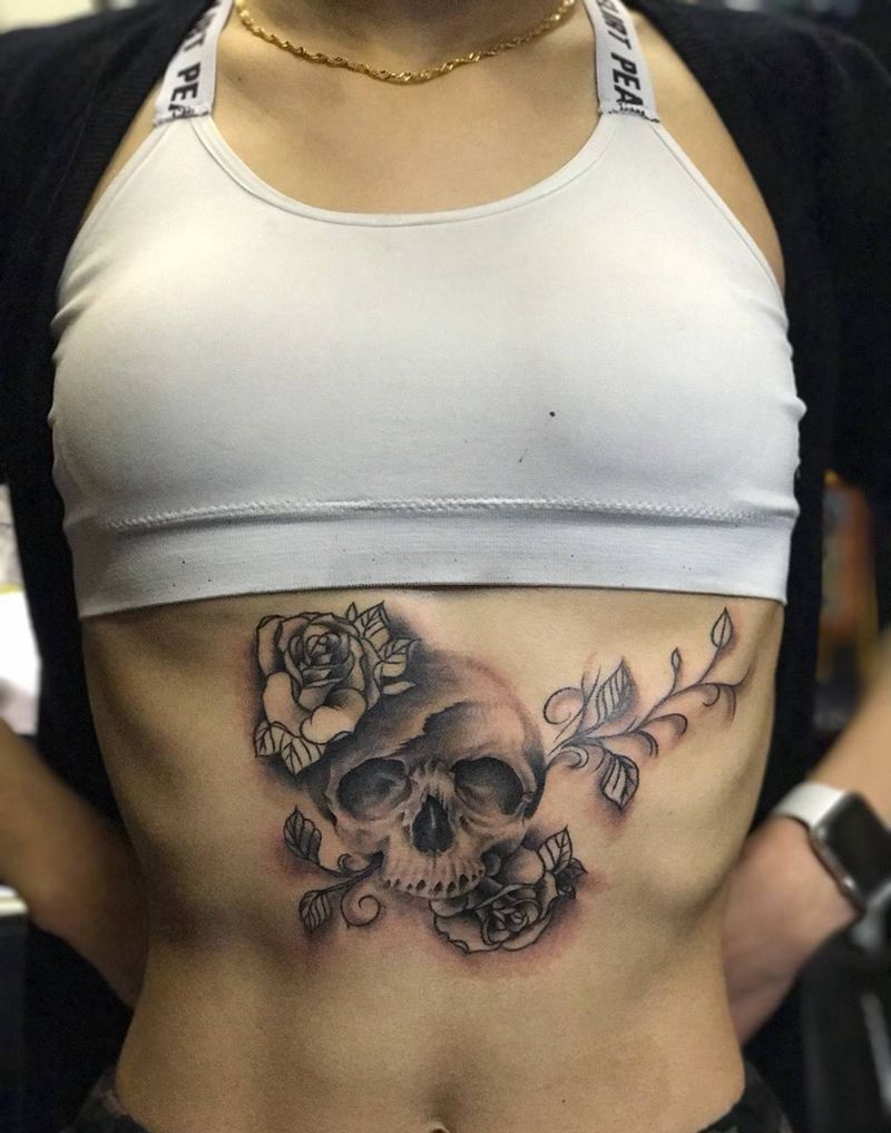 遮盖胎记 未完成纹身图片_手稿传统图腾静物欧美鬼神动物背部腰部胸部纹身图案