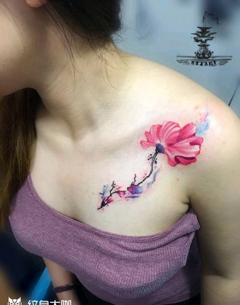 罂粟的随意纹身图片_