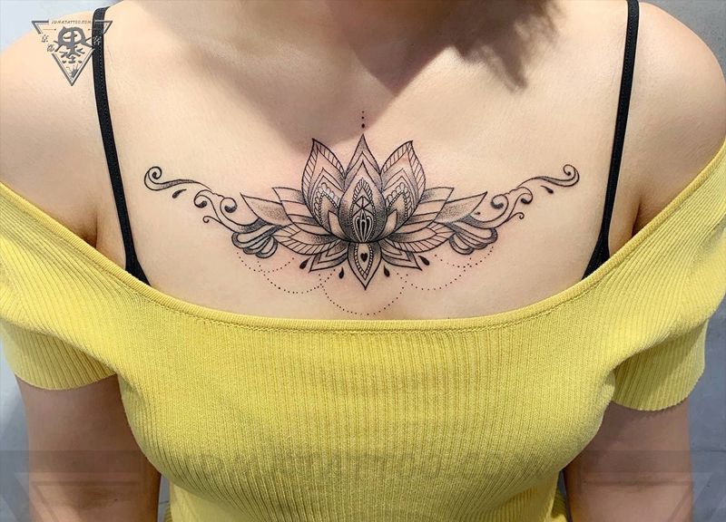 北京纹身/望京纹身/前胸纹身纹身图片_胸部新传统点刺纹身图案