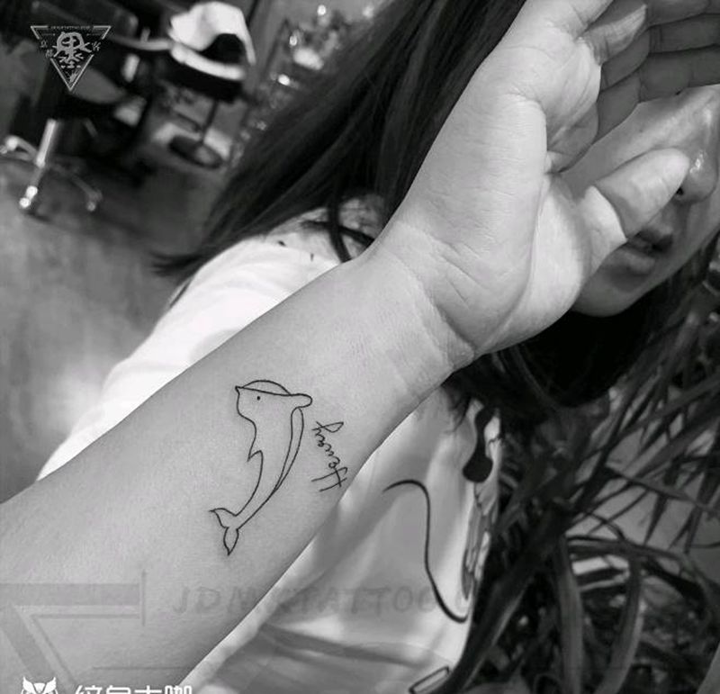 纹身/刺青/简洁线条/动物纹身纹身图片_手臂腿部小清新 动物纹身图案
