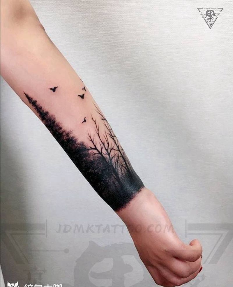 北京纹身/望京纹身/纹身遮盖纹身图片_手臂水墨点刺纹身图案