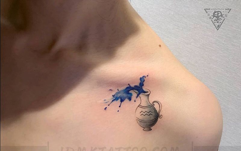 北京纹身/望京纹身/小清新/星纹身图片_胸部背部水彩水墨纹身图案