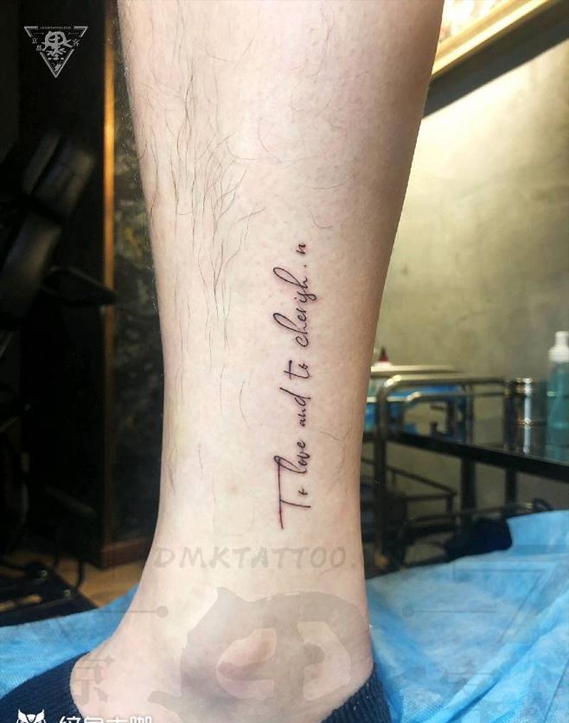 纹身/刺青/英文纹身图片_腿部小清新纹身图案