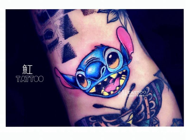 史迪仔纹身图片_成品手臂欧美清新原创动物肖像人物纹身图案