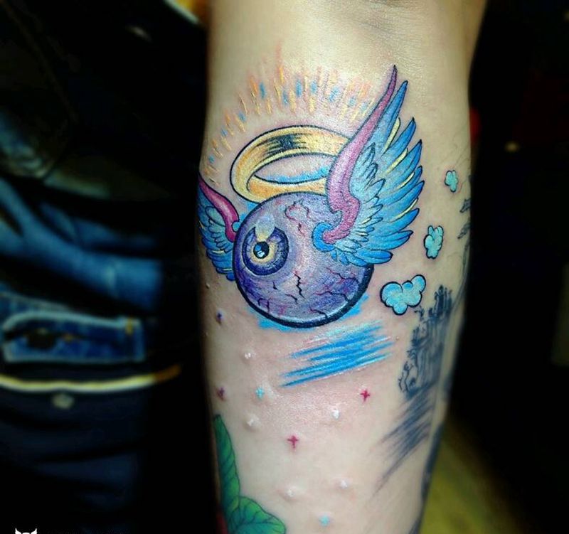 带着美好，奔向你。纹身图片_