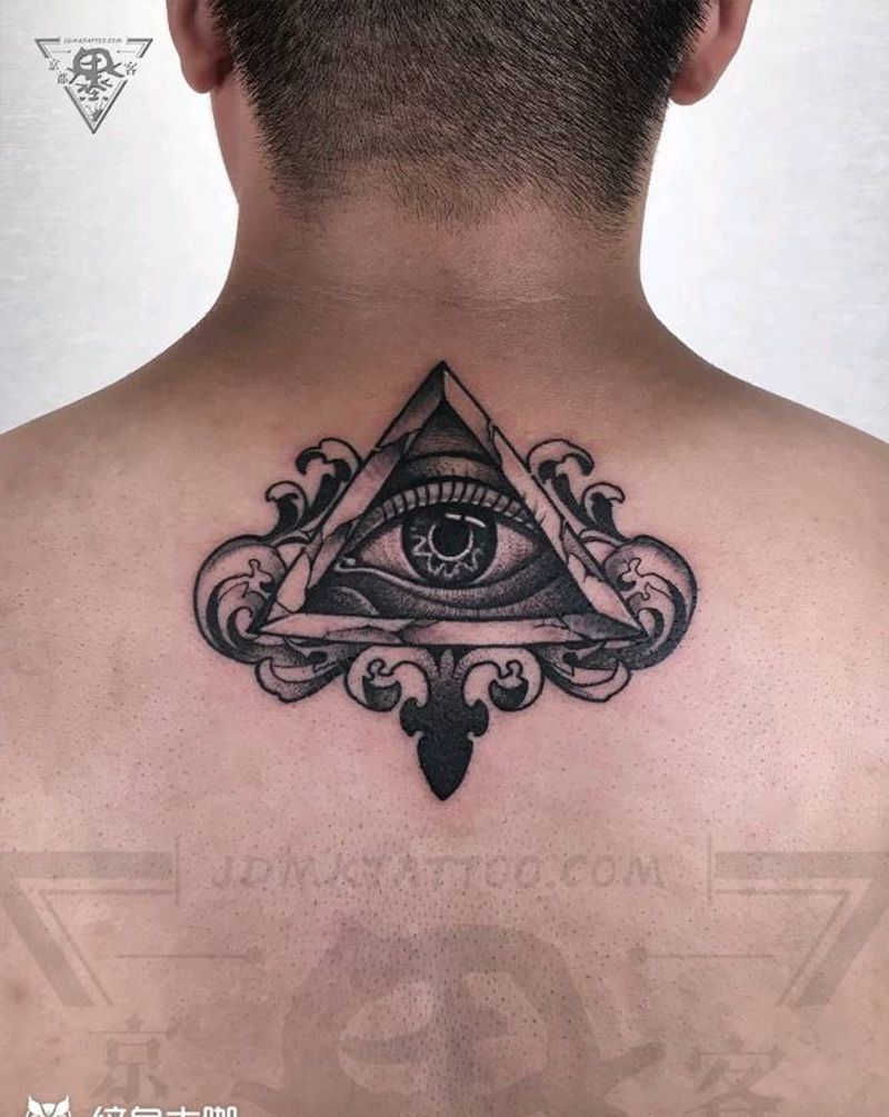纹身/刺青/上帝之眼纹身图片_背部图腾点刺纹身图案