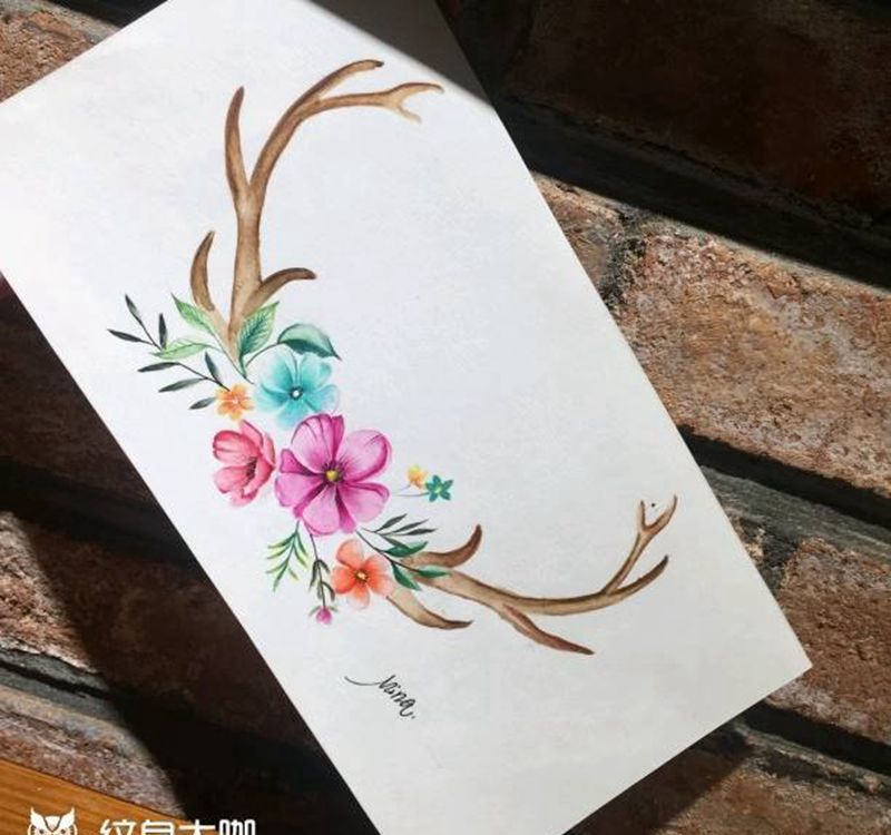 北京纹身/刺青/纹身手稿纹身图片_背部腰部水彩纹身图案