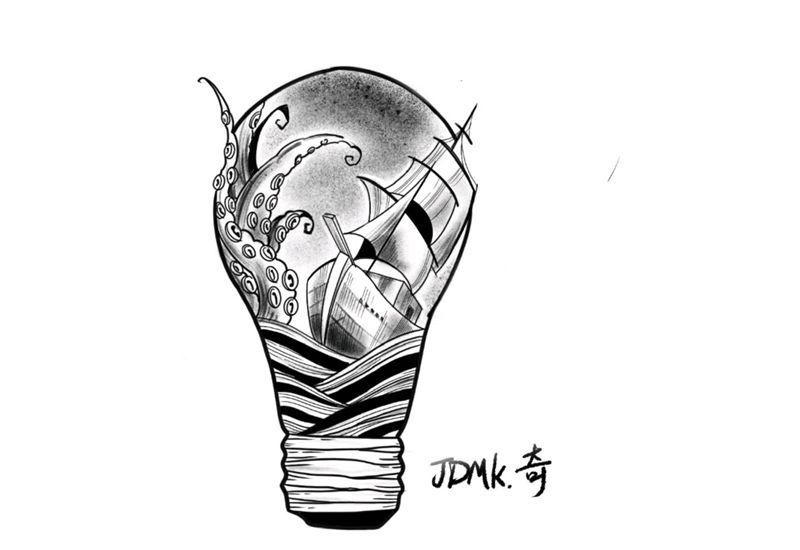 北京纹身/望京纹身/纹身手稿纹身图片_手臂腿部水彩新传统纹身图案