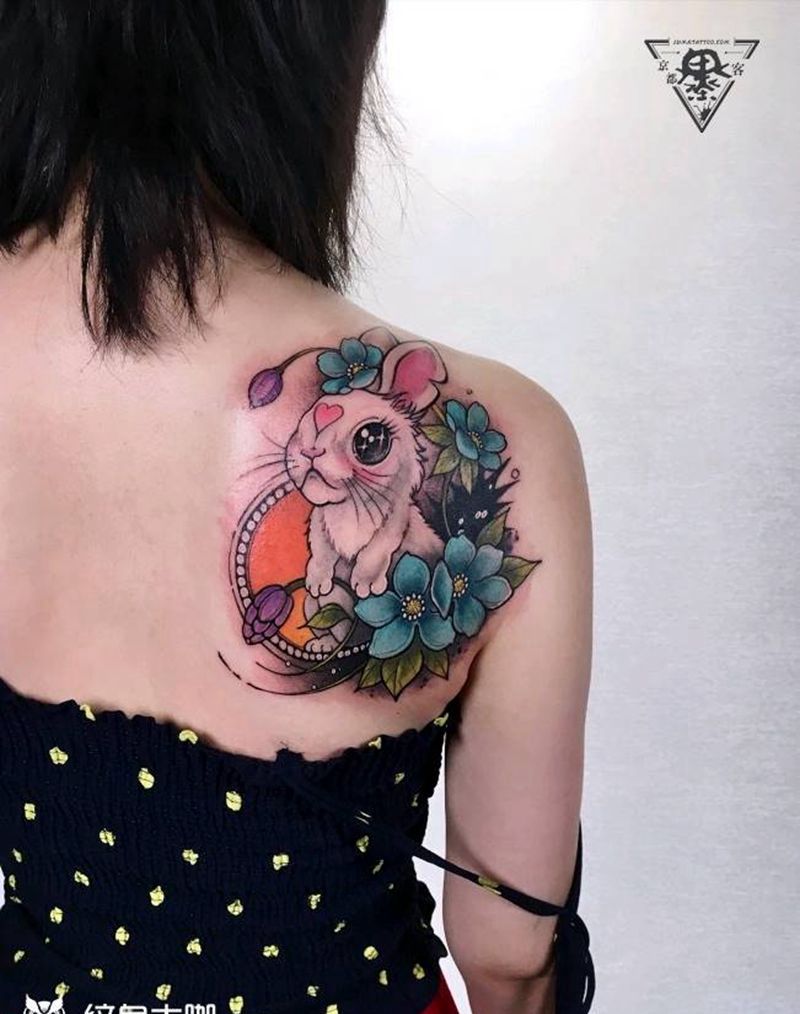 旧纹身修改遮盖/疤痕遮盖纹身图片_手臂背部New School纹身图案