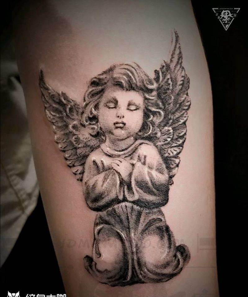 纹身/刺青/天使纹身图片_背部手臂欧美写实纹身图案