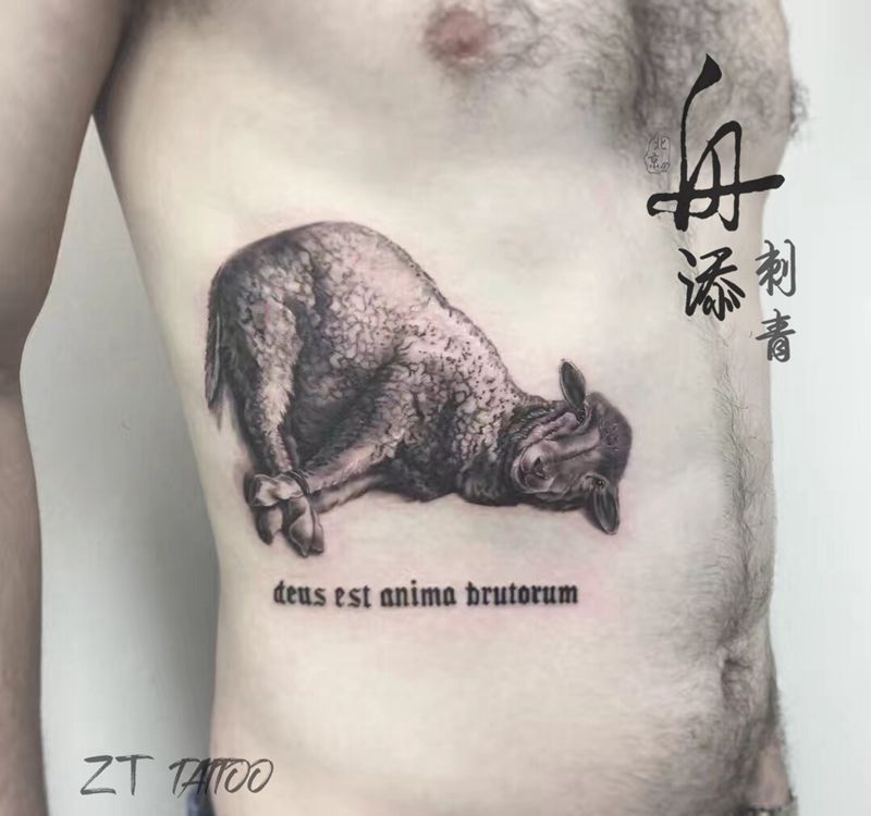 羊纹身图片_