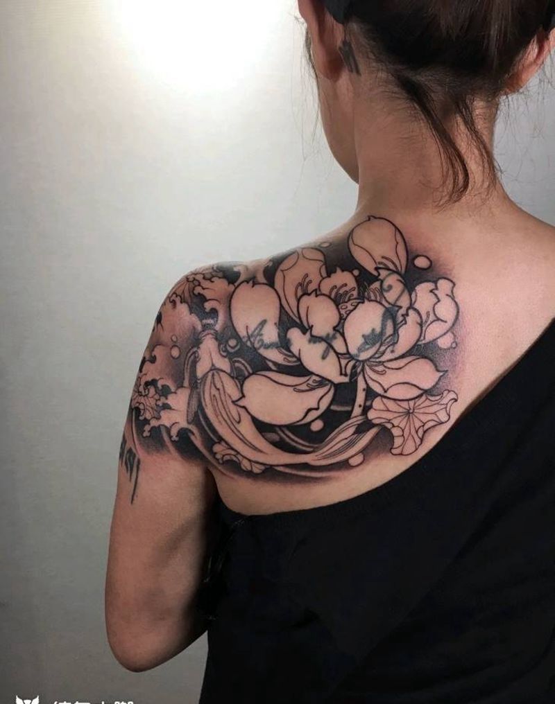 纹身/刺青/遮盖纹身图片_背部水墨新传统纹身图案