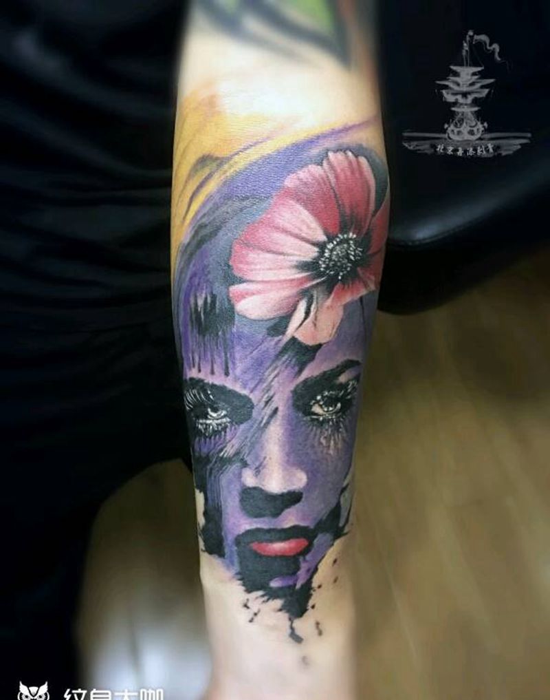 格桑花的祝福纹身图片_